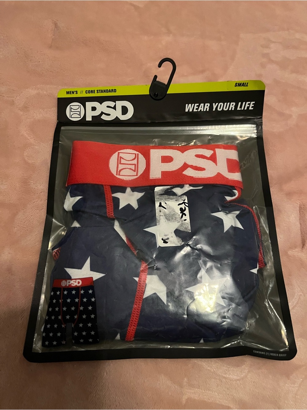 PSD Men's Star-Print Boxer Briefs - Navy/White/Red Waistband